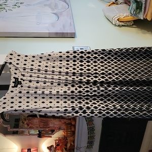 Black and white sleeveless dress